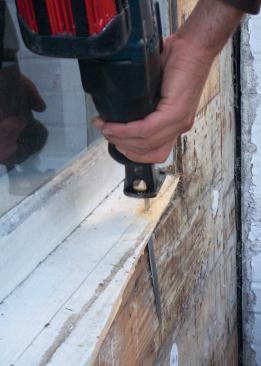 The author cut each sill flush with the sheathing.