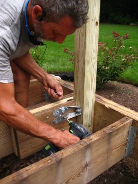Some 2-by blocking had to be planed down prior to installation in order to get this stair post in the right location.