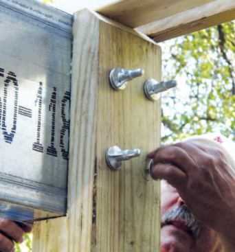 The blocks and beam are secured with ThruLok bolts.