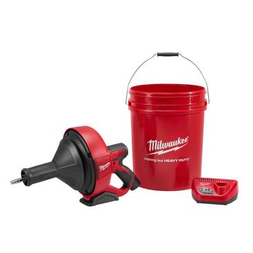 Milwaukee also demonstrated its new cordless drain snake, which runs on the M12 battery platform. It has a built-in LED light, weighs less than 11 lbs., is variable speed from 0-500 RPMs, and has a 25’ cable (1/4” or 5/16”). The inner drum is removable, and accepts cables from other brands. The outer drum shield does not spin with the drum so it can be used as a grip. Warranty: 5 year on the tool, 2 year on the battery, 2 year on the cable. It’s available now; I found the kit online for $249 (snake, 5/16x25’ bulb cable w/ drum, 5 gallon storage bucket, (1) M12 battery, (1) M12 battery charger.
