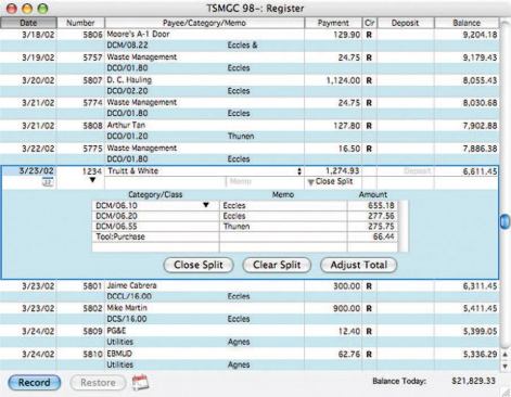 This information is captured in the check register and is retrievable for job-costing and billing.