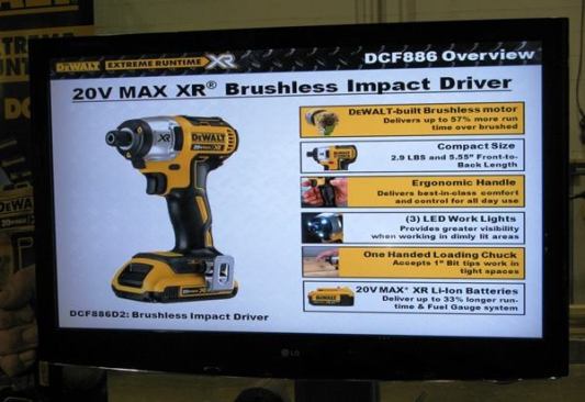 These are the manufacturer’s claims about the impact driver. Of particular interest to me is the small size and light weight of this particular model – shown here with the XR compact battery.