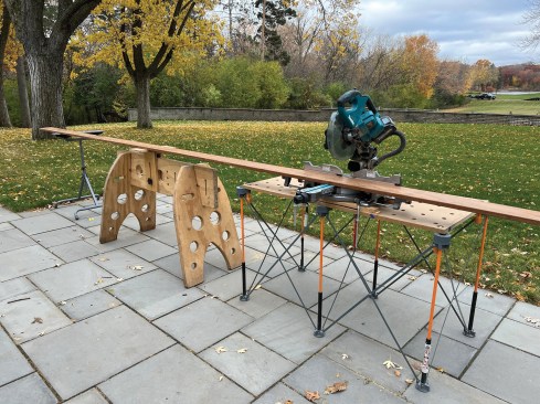 Bora’s Centipede expanding table offers a useful worktable that sets up quickly. 