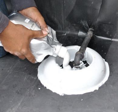 Sealant is also used to fill the center.