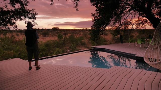 Looking out over the Bush at York Nature Reserve at sunrise. Elephants have been known to drink from this pool.