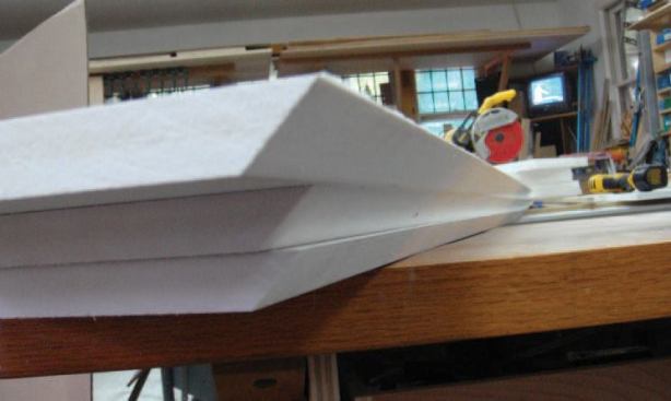 The chamfer leaves a crisp mitered edge.