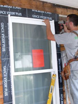 The frames were fitted with new 1 3/8-inch-wide Azek jamb extensions.