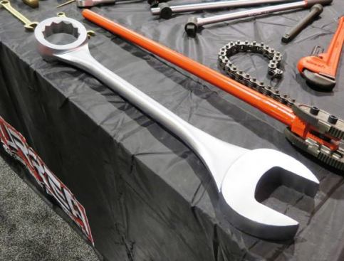 Bonus Photo: This mother of all wrenches is made by URREA. It’s not even the biggest one they make. But a 3 7/8-inch wrench that weighs 65 pounds is big enough for me. I would hate to have to lift the cheater bar you’d use with a wrench this size.