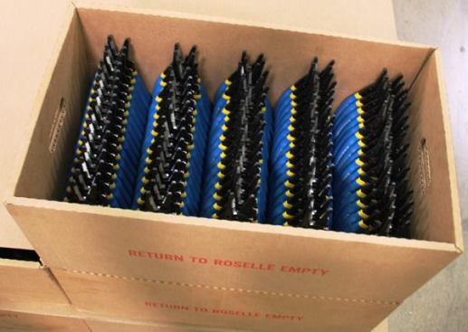 These finished wire strippers have been boxed and will be shipped to the company’s packaging plant in Cedar Rapids, Iowa. Klein will eventually build a packaging plant in Mansfield so tools can be packaged close to where they are made.