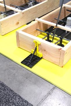 Inspired Construction Products had their Tilt Up Brackets on display at the show. The polypropylene bracket attaches to lumber up to 8-in. high and folds up when not in use. www.icppro.com