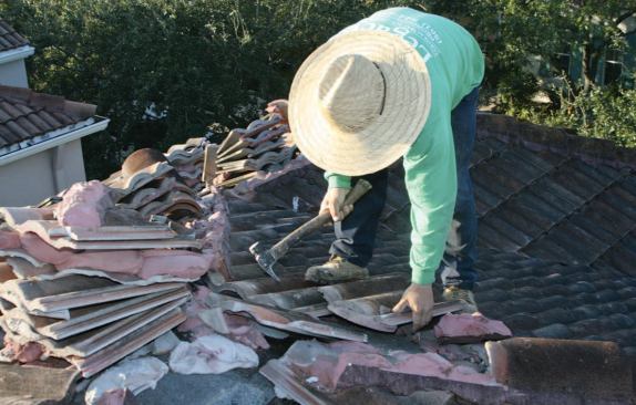 Old tiles are typically set in mortar and are soft and fragile, so they are easy to remove.