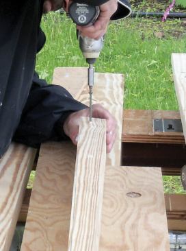 Sides: For exterior woodwork, I use a DAP exterior adhesive and coated deck screws, which have more holding power than nails and don't split the wood when installed.