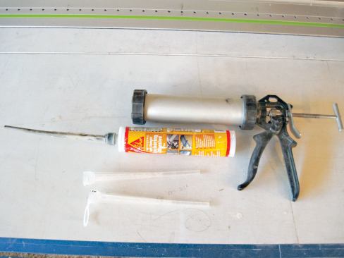 The author's crew also used a single-part epoxy from Sika that is delivered with a standard sausage gun.