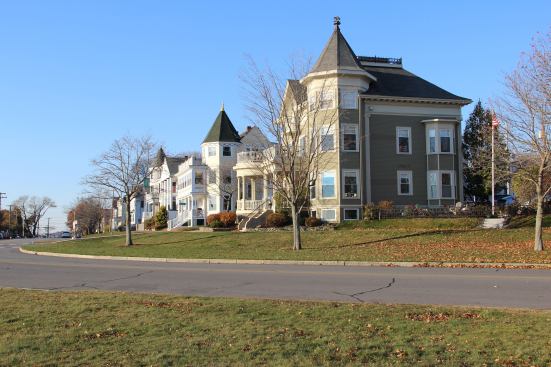 A view of the Monaghan project’s neighbors on the Promenade, a row of carefully restored Victorian classics. Neglected for years, the old building is one of the last opportunities for an update on the picturesque Promenade, which defines the edge of the Portland peninsula’s East End.