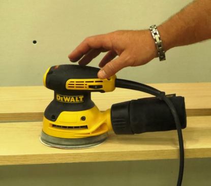 This new low profile 5-inch sander (DWE6423K) has a separate counterweight to minimize vibration. It has a 3-amp motor, weighs 2.9 pounds, and spins 8,000 to 12,000 OPM on a 3/32-inch orbit. It will be available in August 2015 and will retail for about $79.