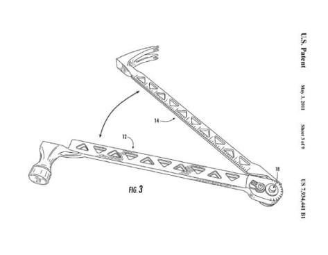 A later page from the patent application highlights the release mechanism (18) that allows the halves of the tool to be separated.