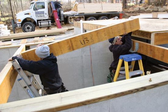 Placing an LVL beam