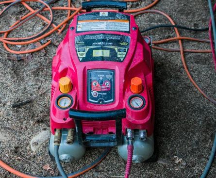 In 2008 we bought into the Max high pressure system and we haven’t looked back. There were just two of us framing on the crew and we wanted to go lighter with our pneumatic tools, especially because we use coil framers, which are heavier than stick guns. The 
AKHL123OE compressor (since superseded by the newer AKHL 1250E) has regulators and outlets for both high pressure (500 psi) and standard pressure (100 psi) tools so it will power every nailer we have in the truck.