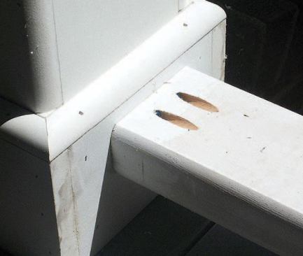 The rails were pocket-screwed to the pedestals.