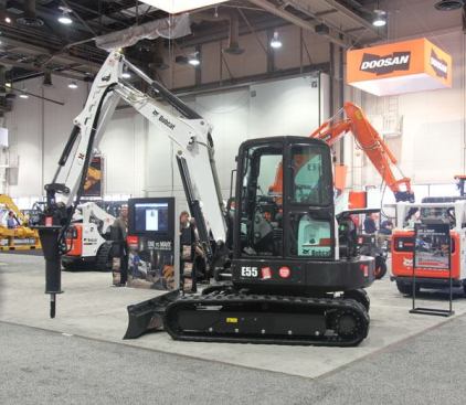 A mini excavator