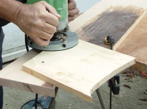 Rout the Return: I rout the front part of the joint line between the return and the tread interface.