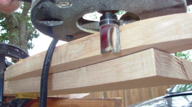 Pattern-Rout the Edge: I clean up the jigsaw cut with the router.