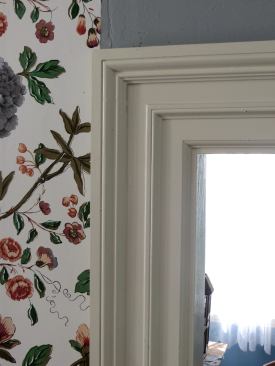 This simple classical casing was used around window openings and some door openings in the public areas of the home. Known as architrave molding, the profile comes almost straight from the architrave detail in a classic entablature.