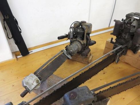 The company (then called Fezer and Stoll) produced its very first tool in 1925, a gasoline chainsaw with a rotating bar that allowed the engine to remain upright while cutting vertically, horizontally, and anywhere in between. If you’d like to see the Festo chainsaw “in action” then watch these Festool employees in Lithuania
start one up. It’s hard to believe they were able to get such an old machine going. For more on early chainsaws see
A Trip to the Chainsaw Museum.
