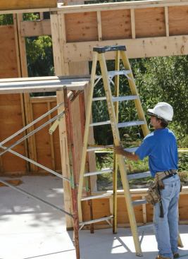 Stepladders are the most practical way to access rolling staging.