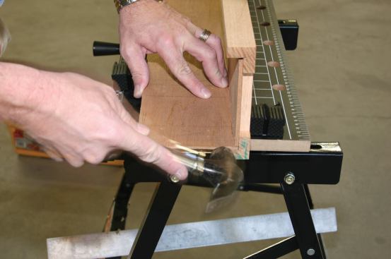 The finished panel is then tapped into place in the slot left by the spacer.
