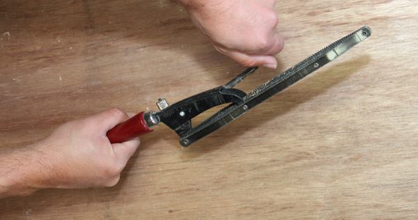 This is not your usual rasp or a tool I use every day. But when I need it, it’s great. I use it to clean out cuts, adjust cuts that do not intersect, and for anything else where I might use a wood rasp. It consists of 10 hardened steel blades (think double-sided hack saw blades) riveted together and attached to a handle. One side is fine and the other is coarse.