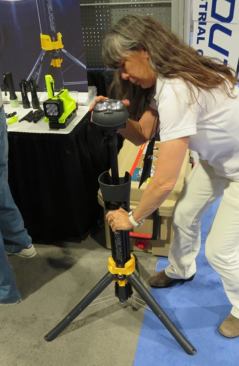 The 9420 is less expensive version of the light described in the previous slide. Shown here in the process of being folded, it extends to a height of 62”. It produces up to 1,000 lumens of light and will run for 2 hours on high or 4 hours on low. The battery is integrated into the base and takes 2 hours to charge. The kit version (light, charger, and case) retails for about $320.