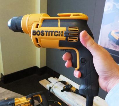 Finally – there is 3/8-inch 6.5-amp drill (BTE100K). It includes an all metal-locking chuck, an integral belt hook, and a lock-on button for the trigger. The drill weighs 3.2 pounds and goes 0-2,500 RPM. It comes in a kit box and has an MSRP of $50.