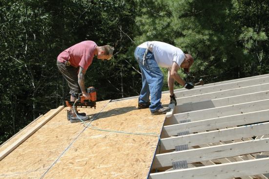 The roof was conventionally framed and covered with asphalt shingles.