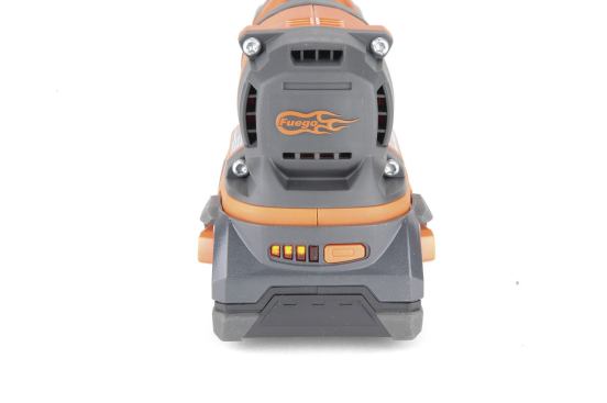 Battery-charge gauges mounted on the battery itself allow you to check power without having to slide the battery into the tool. A tool-mounted gauge, such as on the Hitachi saw, allows checking the charge of any battery once it is inserted.