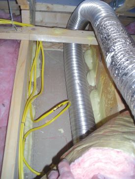 The ductwork, the wiring, and the fan itself made the area difficult to insulate properly.