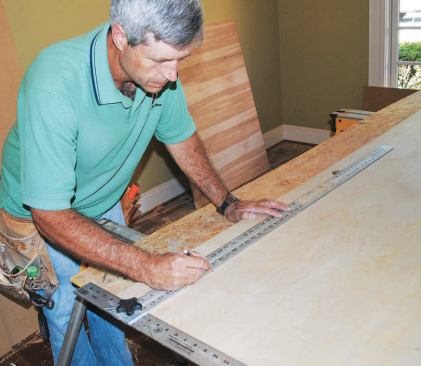 When laying out the design, the author usually mimics the stile and rail dimensions of a traditional frame-and-panel door.