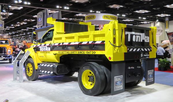 Ford turned an F-750 into a Tonka (yes, like the kid’s toy) by painting it yellow, customizing the grille, and adding a dump body. It will be used to promote the company’s F-650 and F-750 trucks at tradeshows and other events.