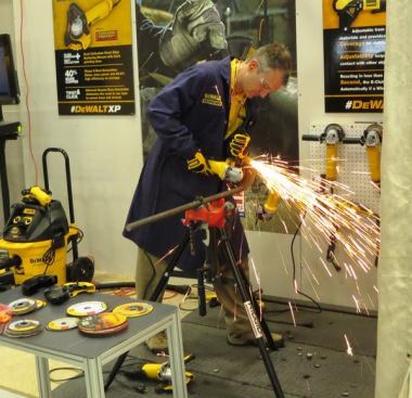 This guy cut and cut and cut to demonstrate the speed and power of a new 6-inch corded cut-off tool (DWE46044) and the durability of DeWalt’s cut-off wheels.