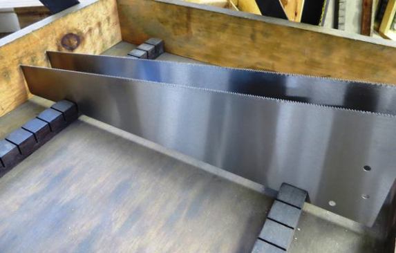 Panel saw blades ready for handles and sharpening.