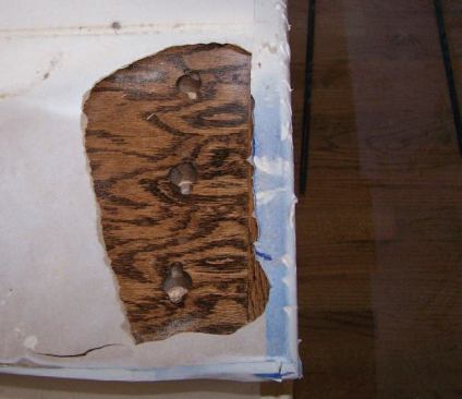 In looking for a way to install the balusters one at a time instead of all at once, I realized I could drill slightly oversized base holes with two smaller holes on each side to accommodate the tip of the epoxy tube.