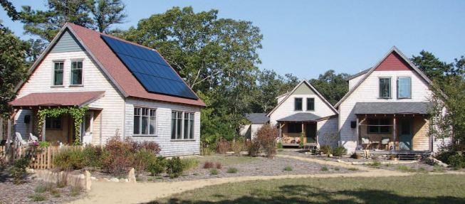 The author's company was chosen to build a community of small, zero-energy homes. The challenge was to keep them affordable, a goal that should be met over time owing to low fuel and maintenance costs.