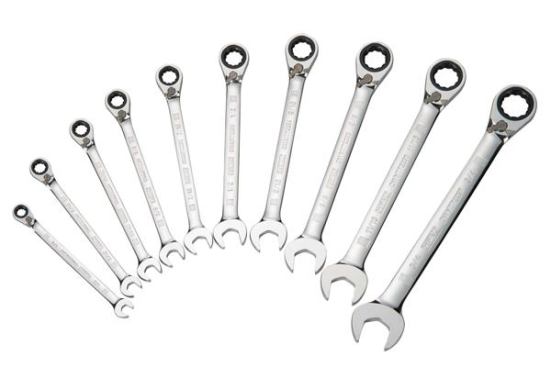 This is the ratcheting wrench set. There is also a combination set - boxed on one end and open on the other.