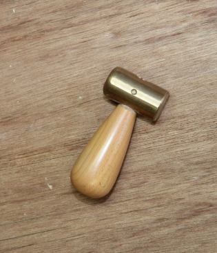 This is tool from Glen Drake Toolworks is the hammer I use when the chisels come out. It packs a punch but fits in the palm of my hand or in a pocket. It’s handy for installing locksets, hardware, or anything else where a regular hammer would be too much.