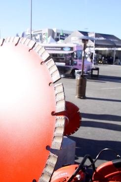 Hilti’s new Equidist SPX, SP and P diamond blades were on display and being demonstrated at the show. The segmented SPX, shown here, is made up of segments with diamonds that are actually arranged in an alternating pattern which Hilti claims makes for a smoother, faster cut.