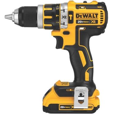 The DCD795 is DeWalt’s first brushless hammer drill/driver. Like the drill/driver on the slide before, it has an all metal chuck and an LED light with a 20-second delay. It’s is currently offered in a kit with two 2.0 Ah XR battery packs (DCD795D2 - $239-259).
