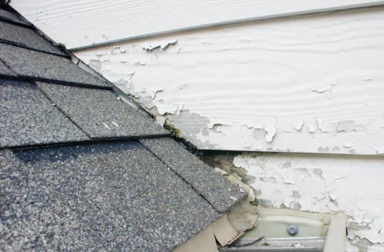 Some builders try to hide step flashings completely, but that's a bad idea, as this photo from another job shows.