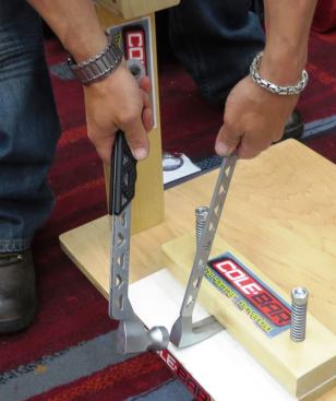 When split in two the tool can be used as a hammer and prybar (or catspaw).