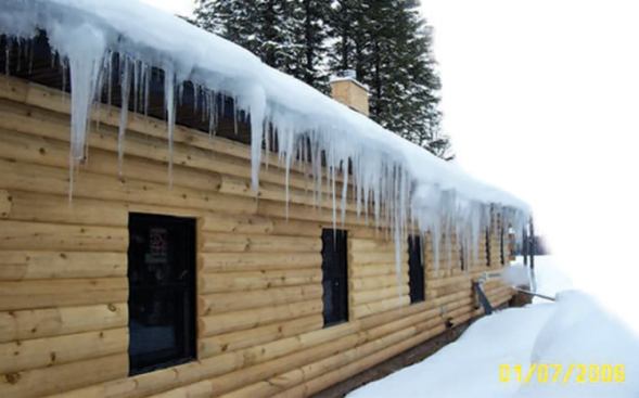 Ice dams on this new home in Michigan's Upper Peninsula formed above interior cathedral ceilings.