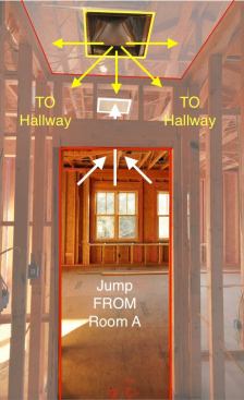 12&times;12 Register in the ceiling of a Media Room connected by flexduct to a 12&times;12 Register in the hallway acts as a return air pathway